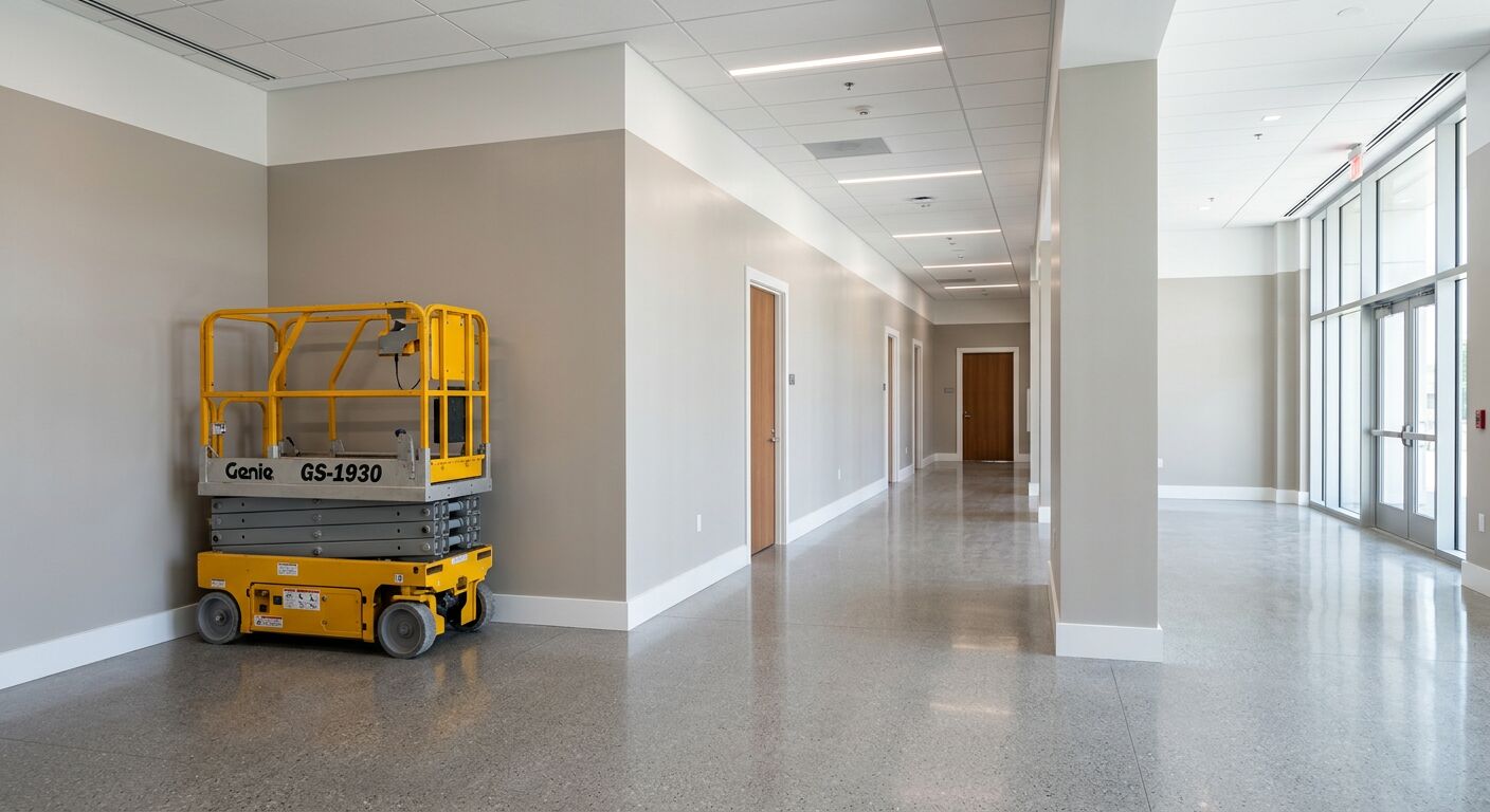 A freshly painted commercial space